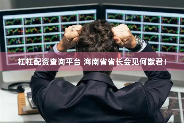 杠杠配资查询平台 海南省省长会见何猷君！